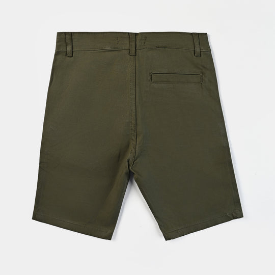 Boys Cotton Basic Short-Olive