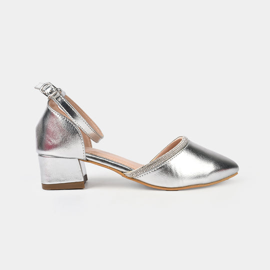 Girls Pumps Heels ZP-058-SILVER