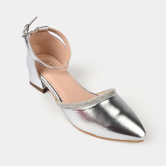 Girls Pumps Heels ZP-058-SILVER