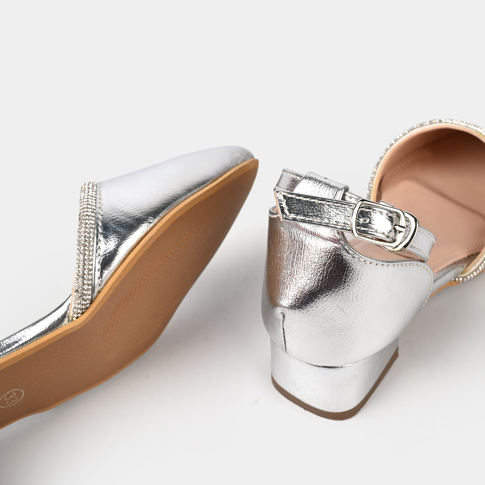 Girls Pumps Heels ZP-058-SILVER