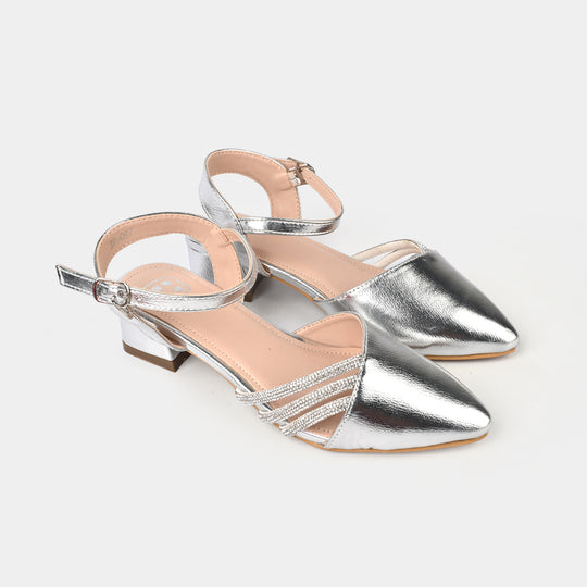 Girls Pumps Heels ZP-057-SILVER