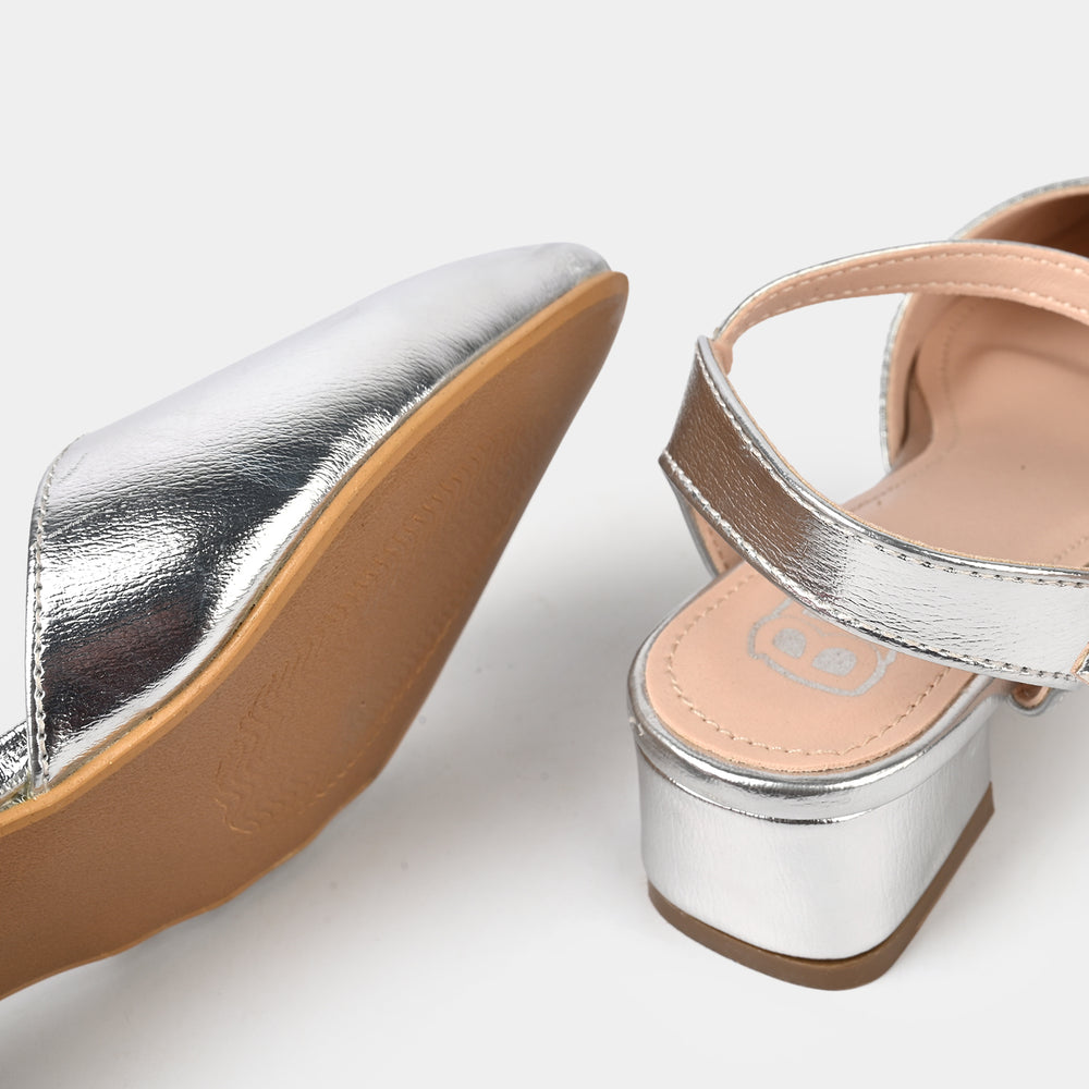Girls Pumps Heels ZP-057-SILVER