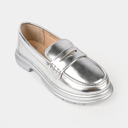 Girls Loafer ZP-070-SILVER