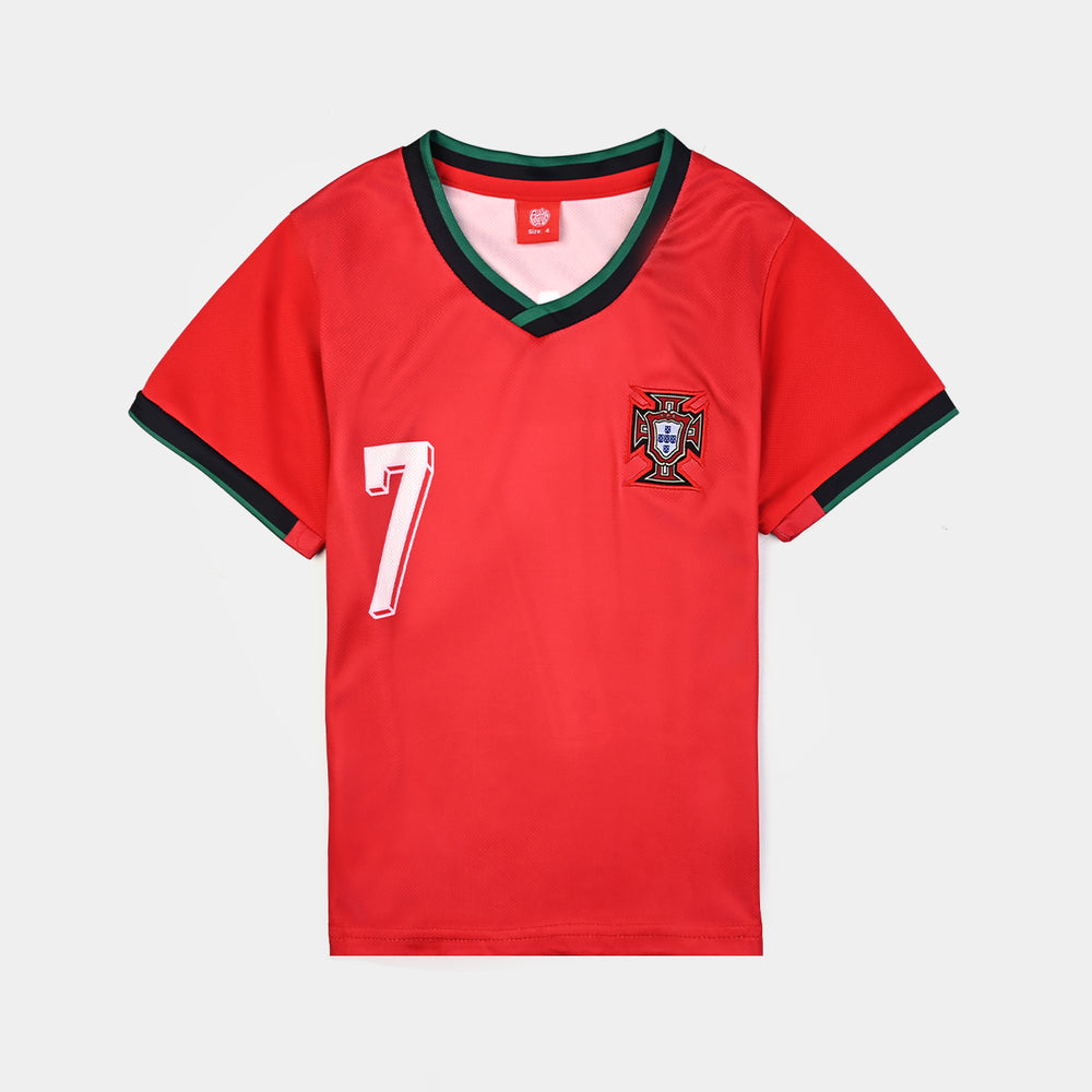 Boys Polyester Sports Suit-Red