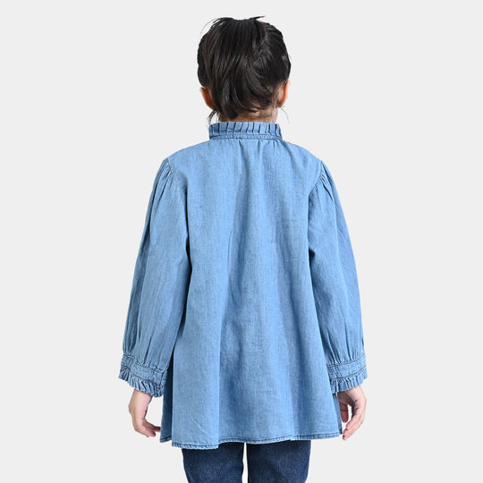 Girls Tensile (Light Denim) Casual Top Tulips-Blue