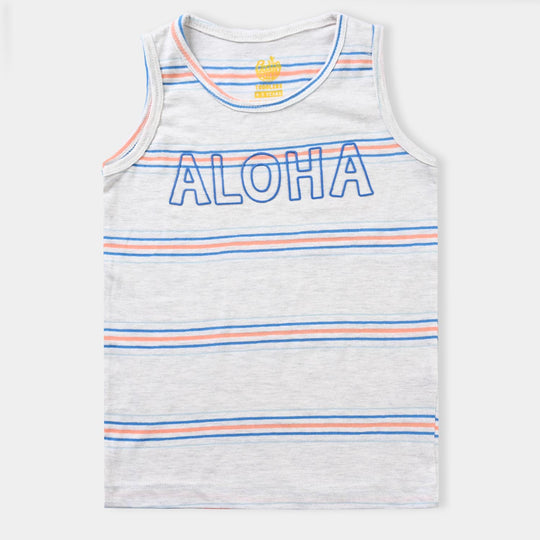 Boys Cotton Jersey Sando Aloha-OFF-White