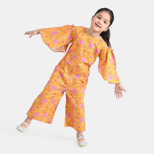 Girls Viscose Jumpsuit Carnation - Yellow