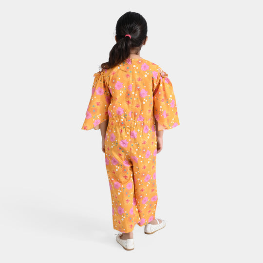 Girls Viscose Jumpsuit Carnation - Yellow