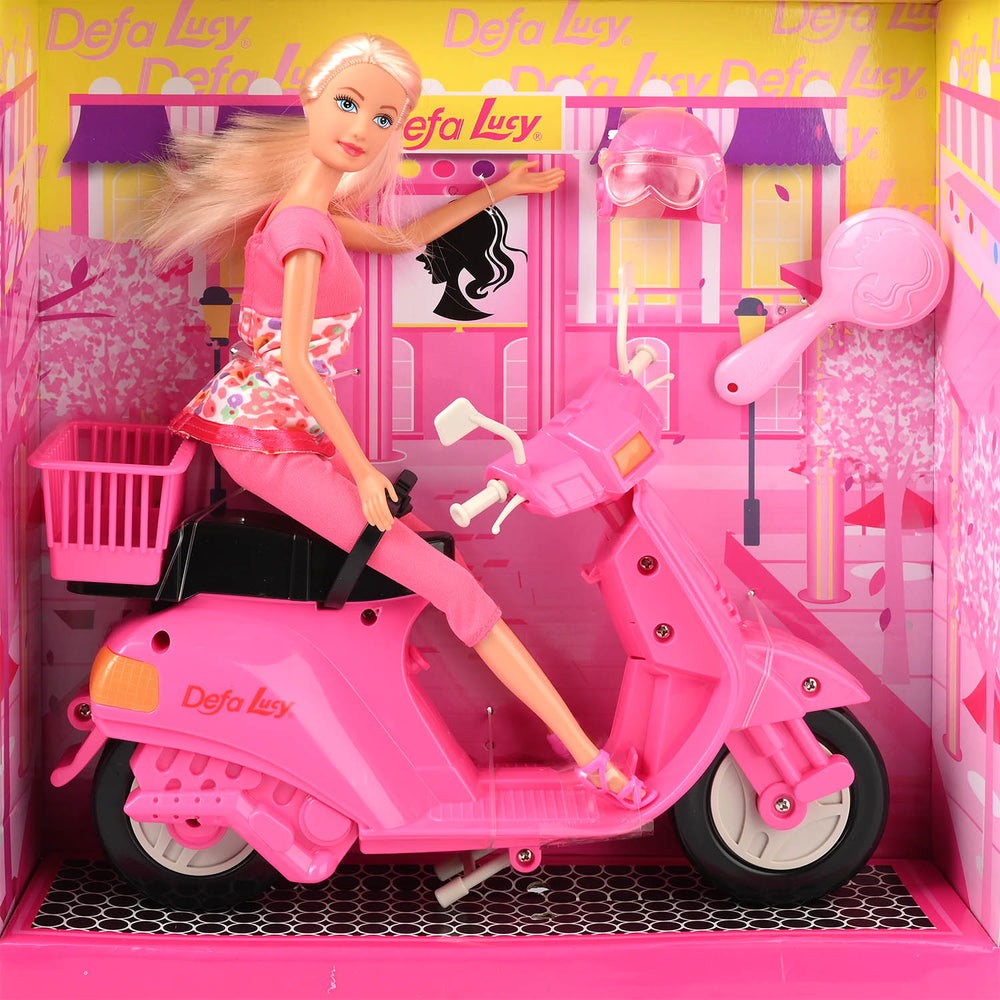Defa Lucy Doll with Pink Scooter | Stylish Adventures