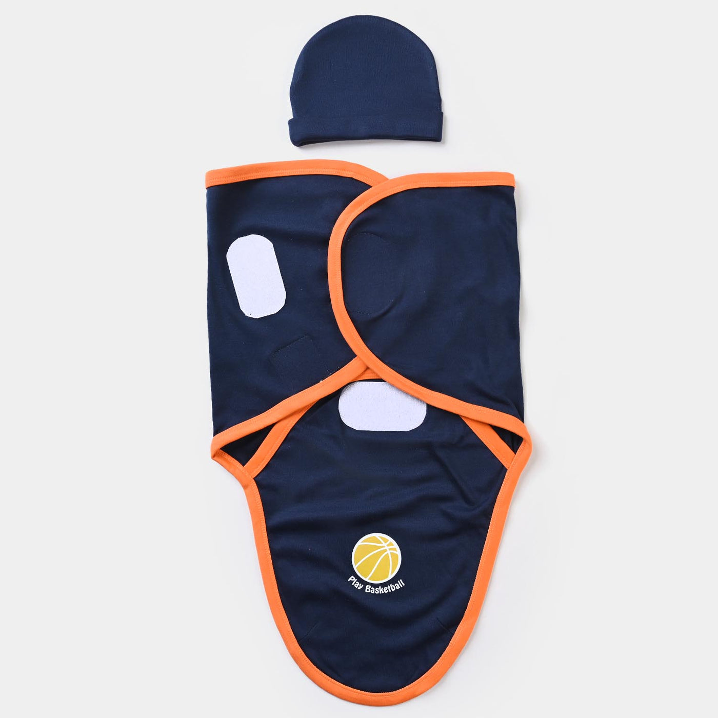 Baby Swaddle With Cap | Navy Blue