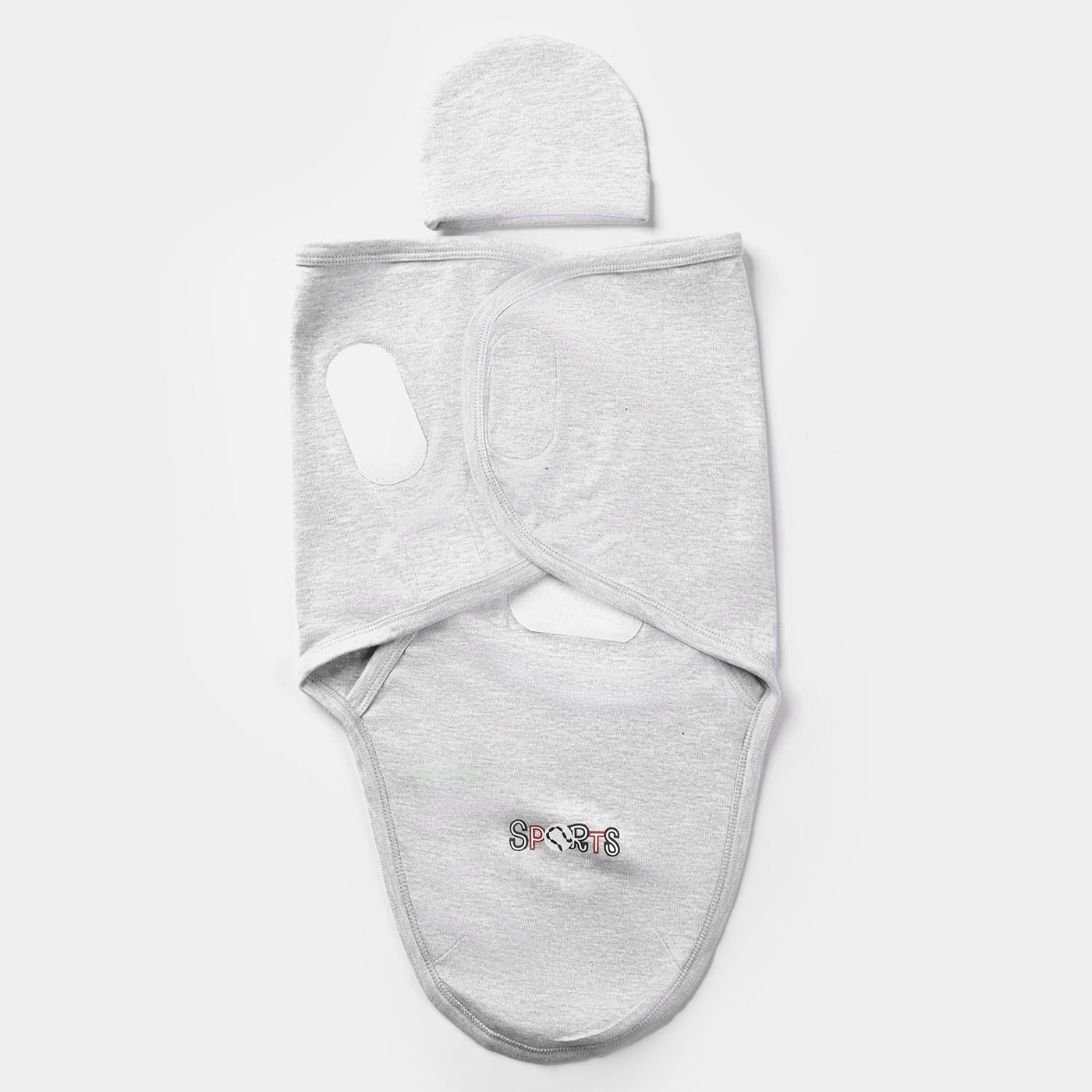 Baby Swaddle With Cap | GRAY