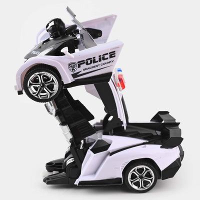 Remote Control Deformation Police Model Car For Kids