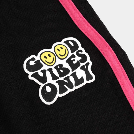 Girls Jersey/Terry Pyjama Good Vibes Only-Jet Black