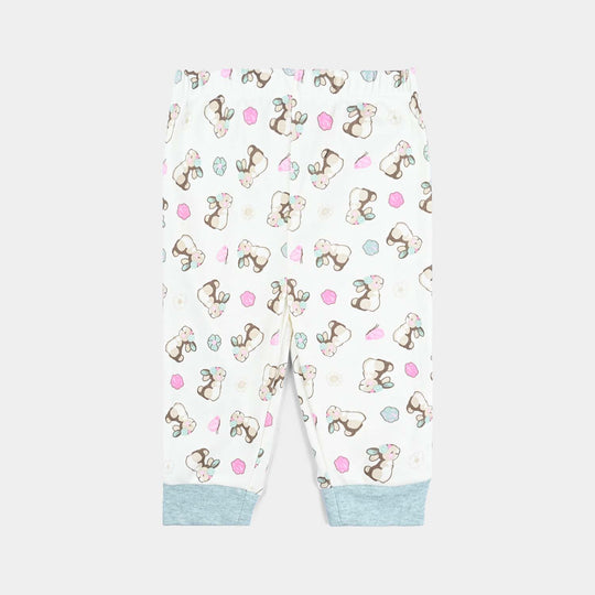 Infant Girls Cotton Interlock Suit-Green/White