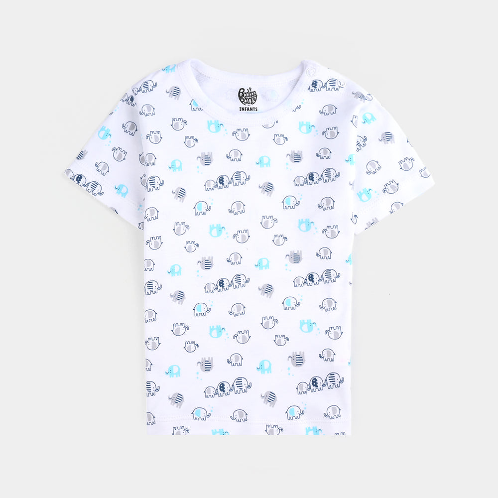 Infant Boys Cotton Interlock 2 Piece Set-mIX