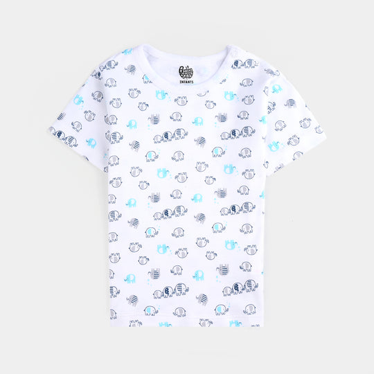 Infant Boys Cotton Interlock 2 Piece Set-mIX