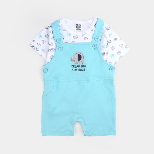 Infant Boys Cotton Interlock 2 Piece Set-mIX