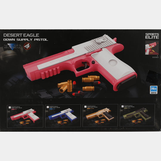 Military Green Desert Eagle Soft Dart Toy Blaster With Silencer