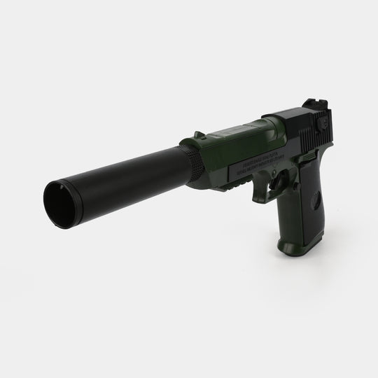 Military Green Desert Eagle Soft Dart Toy Blaster With Silencer