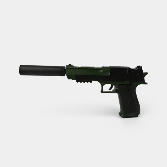 Military Green Desert Eagle Soft Dart Toy Blaster With Silencer