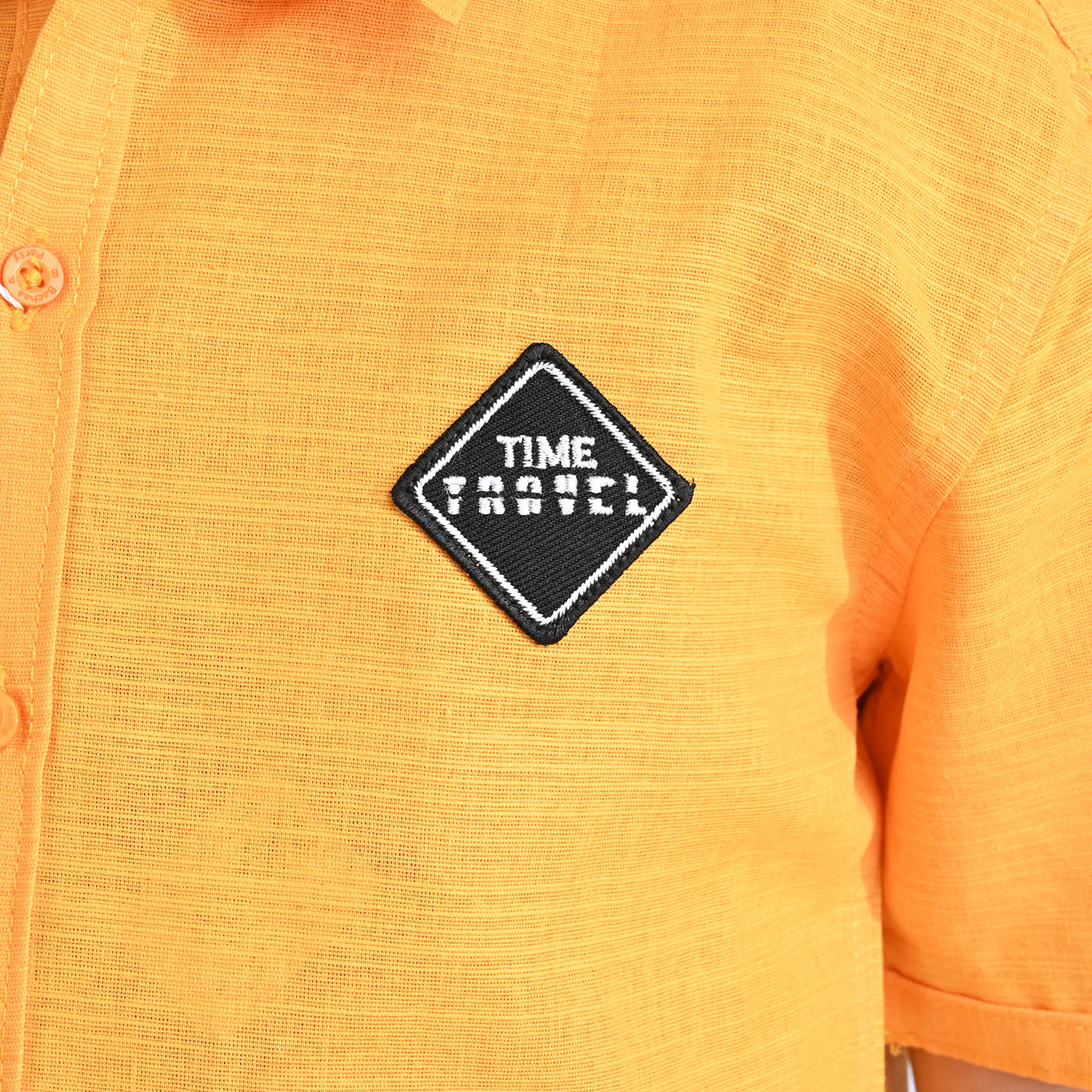 Boys Cotton Slub Casual Shirt H/S (Astronomical)-Citrus