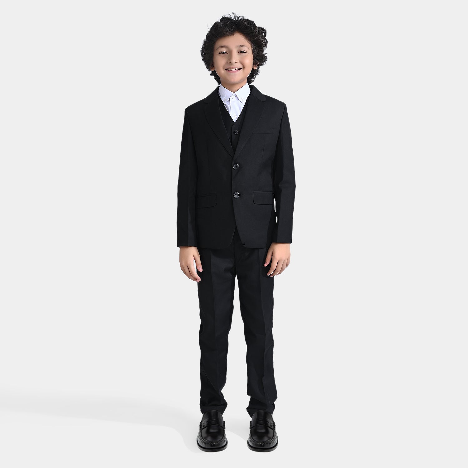 Colour Coat Pant Kalar Boys Coat Pant 3PC Suit -BLACK Price In
