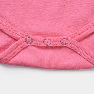 Infant Unisex Cotton Interlock Basic Romper - Pink
