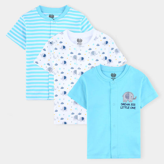 Infant Boys Cotton Interlock 3 Piece Cardigan Set Elephants-mIX