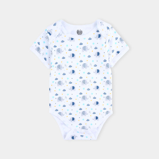 Infant Boys Cotton Interlock Romper Set Elephants