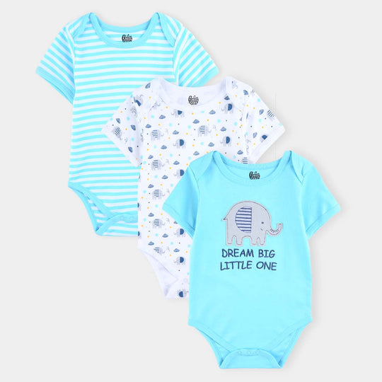 Infant Boys Cotton Interlock Romper Set Elephants