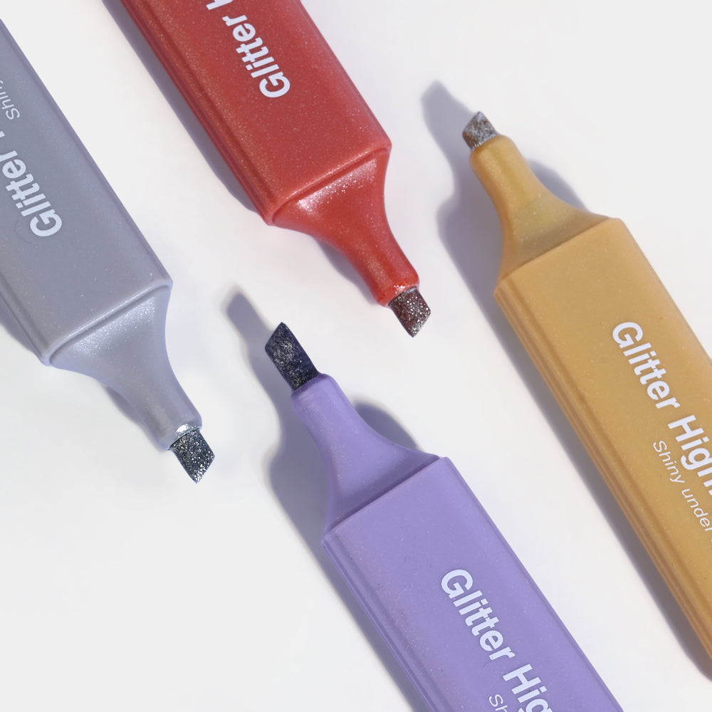 Glitter Highlighter Marker Set 4Pcs