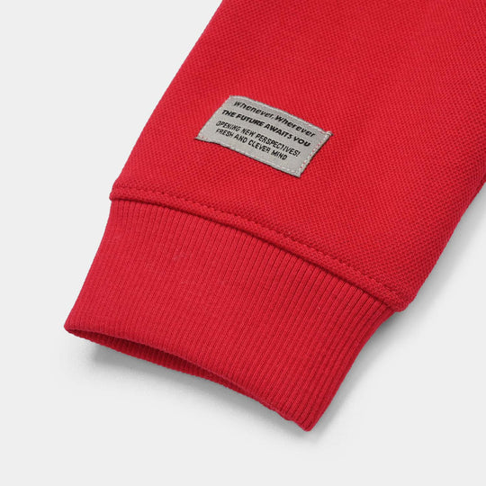 Boys Cotton Interlock Pajama The Future-C.Red