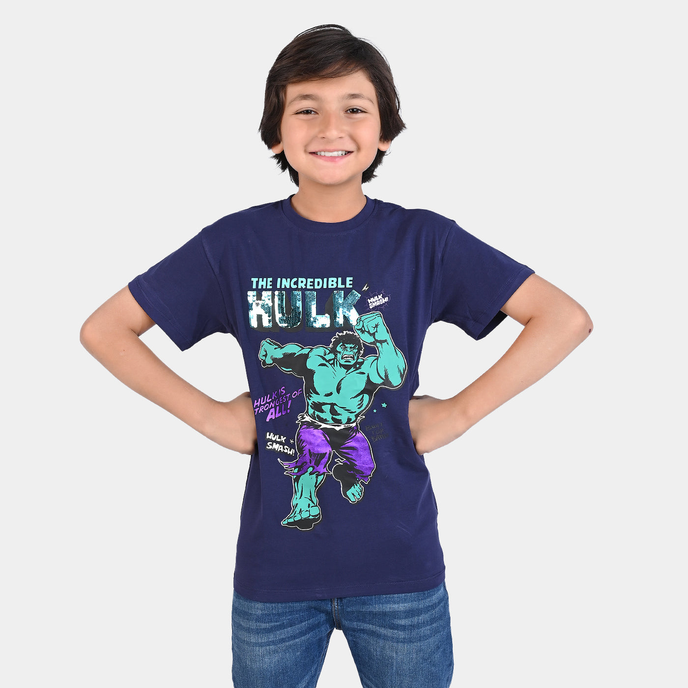 Boys Lycra Jersey T-Shirt Character-NAVY