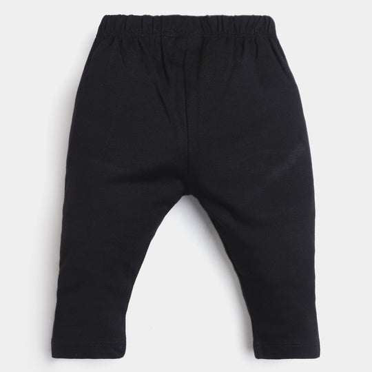 Infant Girls Lycra Jersey Plain Tights-Jet Black