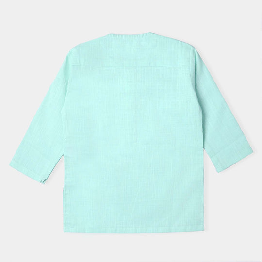 Infant Boys Cotton Slub Basic Kurta Bay-M/Green