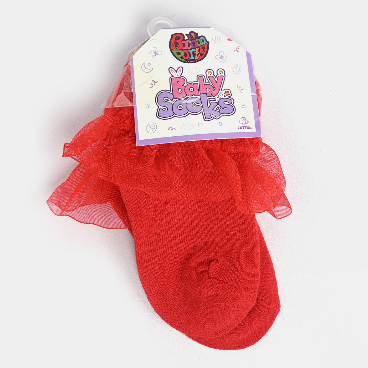Girls Fashion Frill Socks |Red | 6-12Months