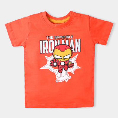 Infant Boys Slub Jersey T-Shirt-C.tomato