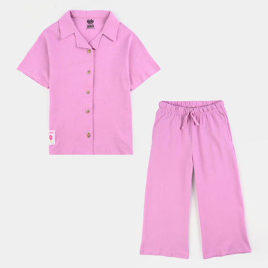 Girls Popcorn 2 Piece Suit Rose