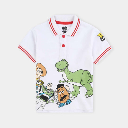 Infant Boys Jumbo Pique Polo Toy Story-White