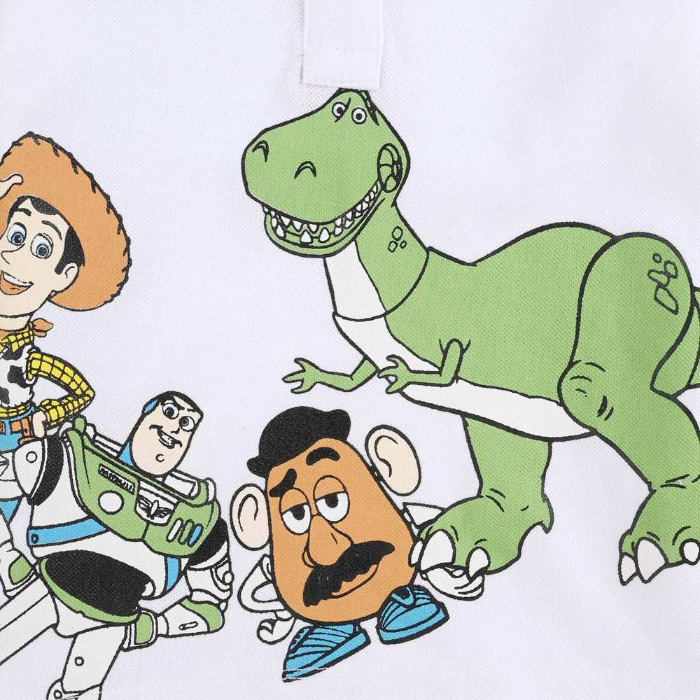 Infant Boys Jumbo Pique Polo Toy Story-White