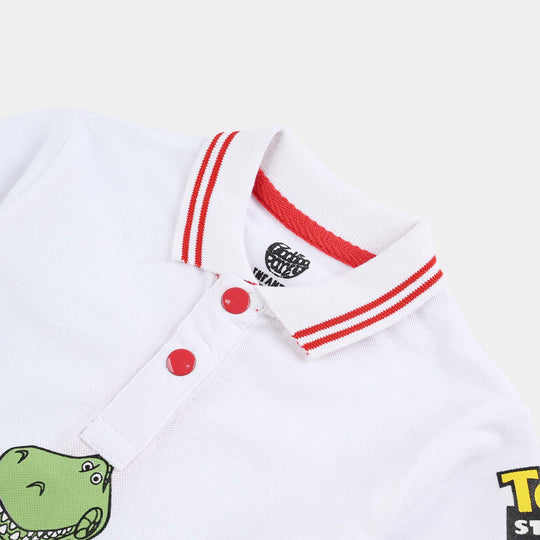 Infant Boys Jumbo Pique Polo Toy Story-White