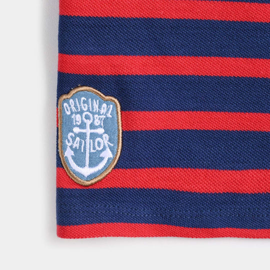 Infant Boys Jumbo Pique Polo Sailor-Navy/Red