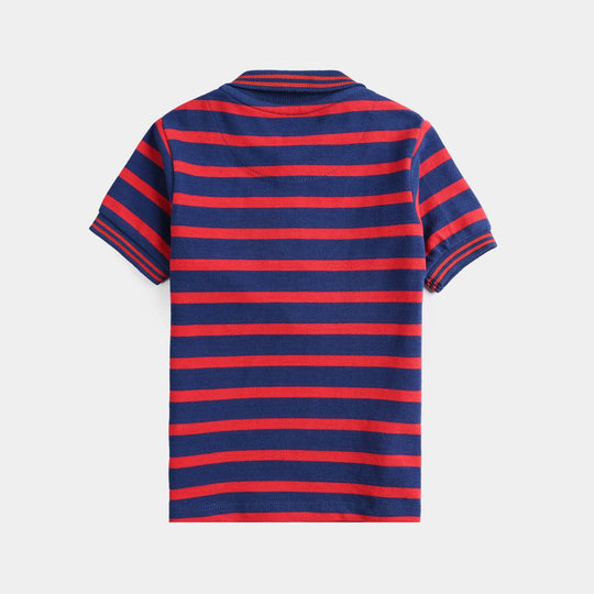 Infant Boys Jumbo Pique Polo Sailor-Navy/Red