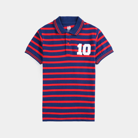 Boys Jumbo Pique Polo TEN-Striper