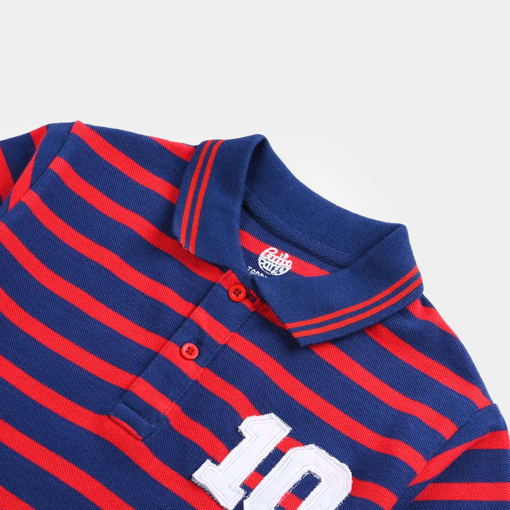 Boys Jumbo Pique Polo TEN-Striper