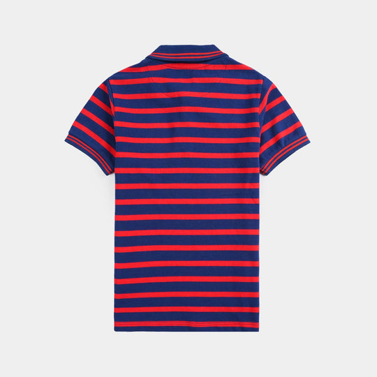 Boys Jumbo Pique Polo TEN-Striper