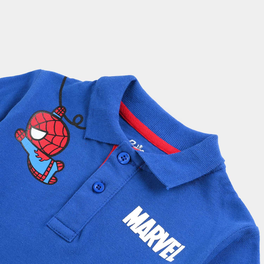 Infant Boys Jumbo Pique Polo-C.Blue