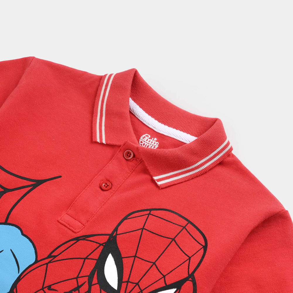 Boys Jumbo Pique Polo-HR.Red