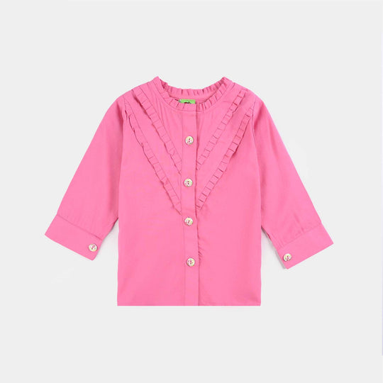 Infant Girls Poly Cotton Casual Top Glitter Pink