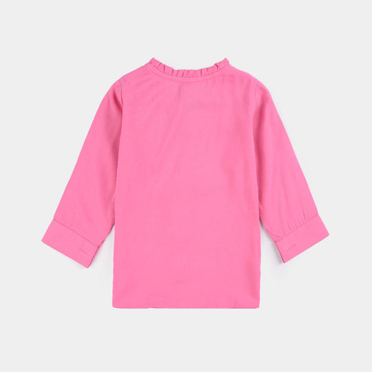 Infant Girls Poly Cotton Casual Top Glitter Pink